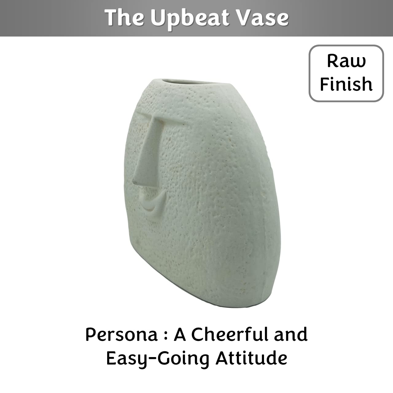 Set of 2 | Upbeat Face Vase 5.5 inches + Blowing Kiss Face Vase 6 inches