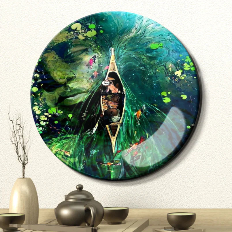 Kayak Lake Ceramic Wall Plate Home Decor