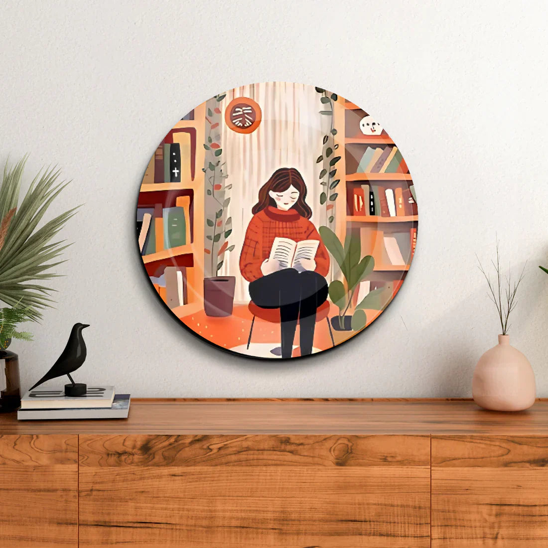 Home Library Ceramic Wall Plate Home Decor