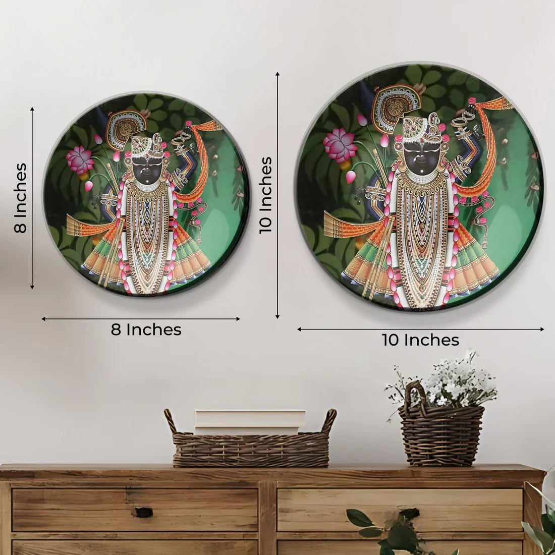 Shrinath Ji Black Wall Plate Home Décor