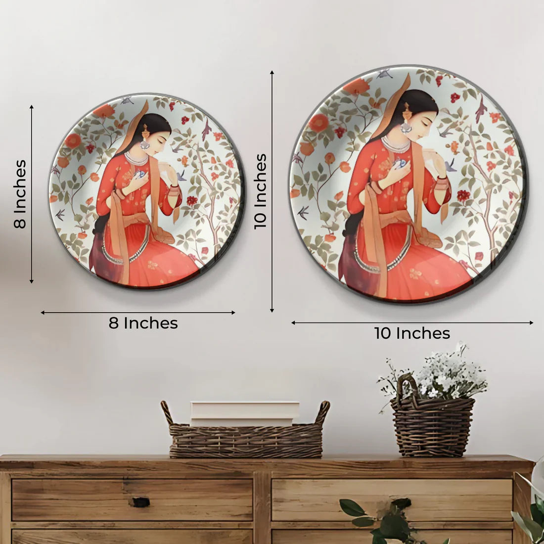 Woman in Red Dress Wall Plate Home Décor