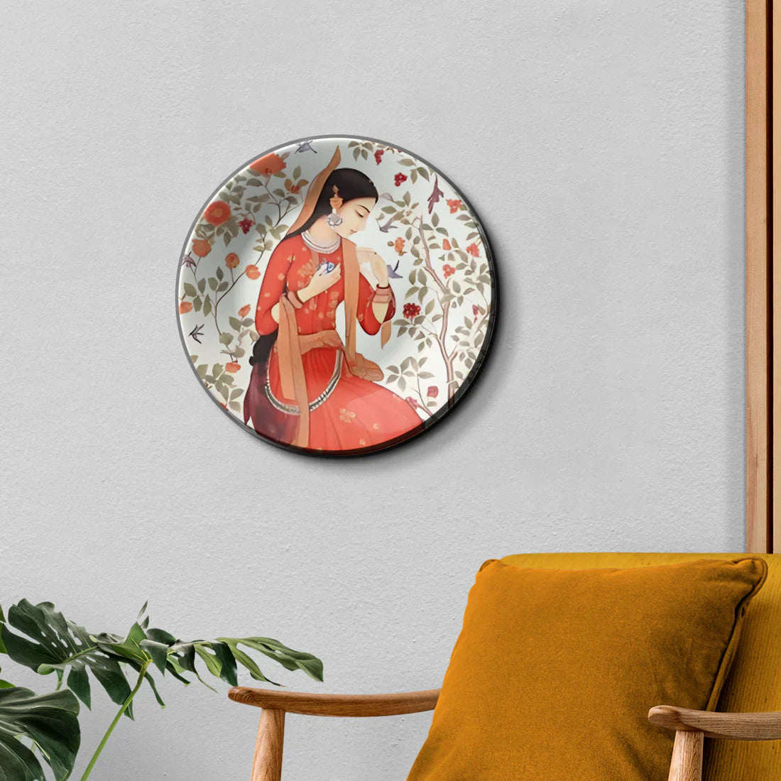 Woman in Red Dress Wall Plate Home Décor