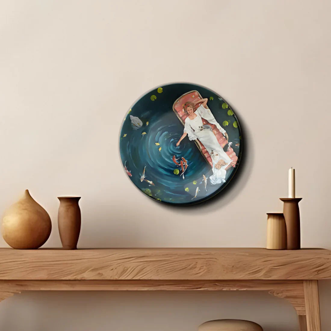 Water Garden Wall Plate Home Decor