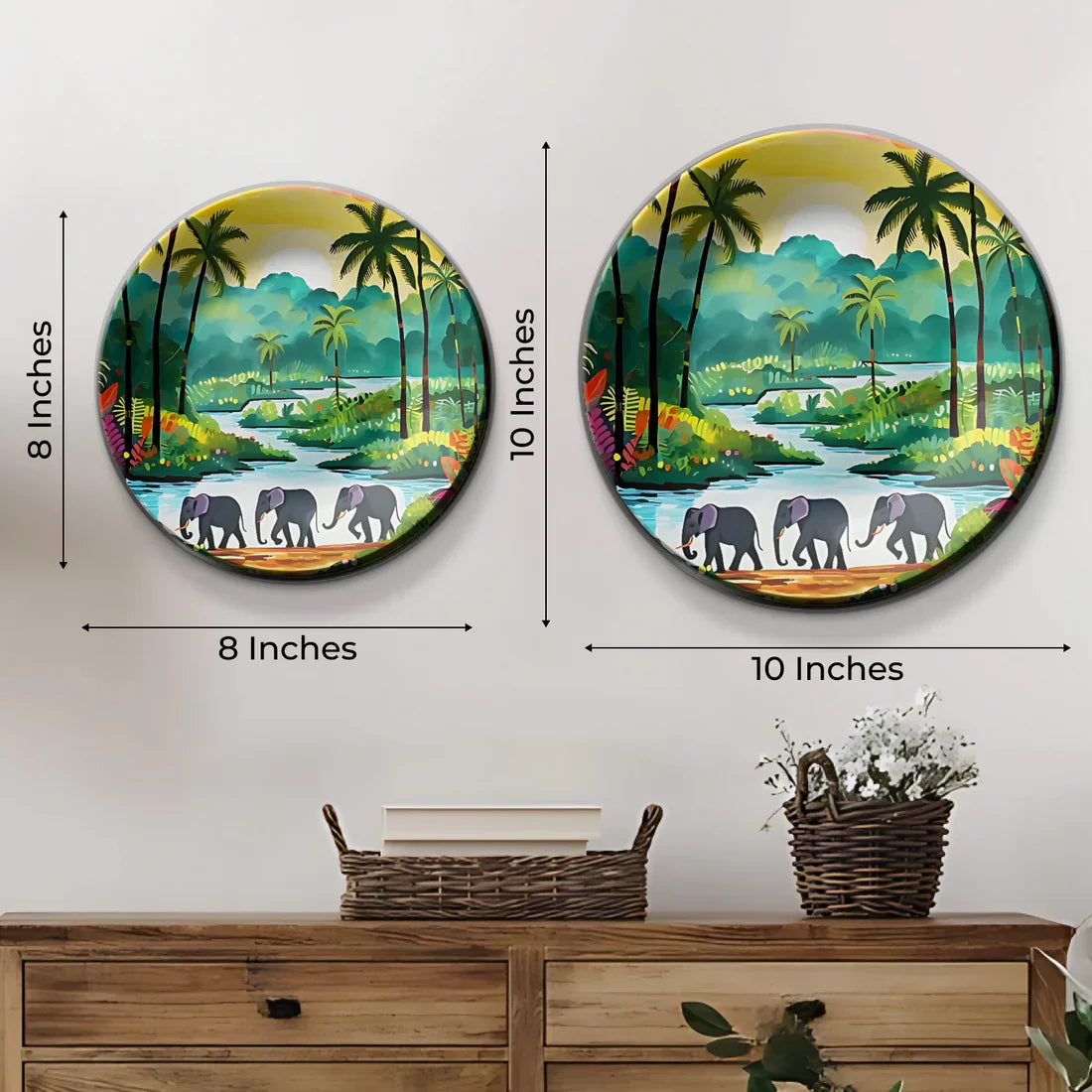 Udawalawe National Park Ceramic Wall Plate Home Décor