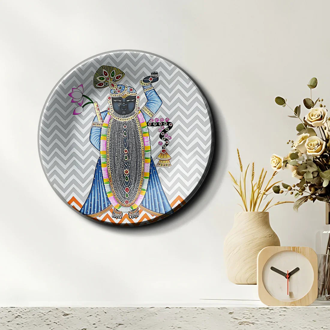 Shrinath Ji Pichwai Wall Plate Home Décor