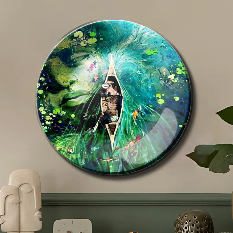 Kayak Lake Ceramic Wall Plate Home Decor