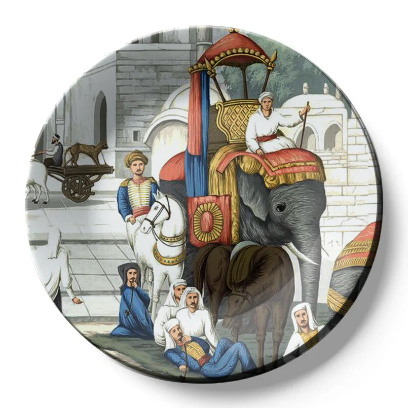 Royal Elephant Ceramic Wall Plate Home Decor