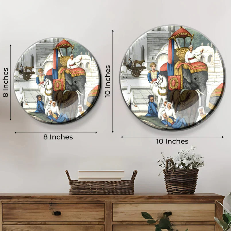 Royal Elephant Ceramic Wall Plate Home Decor