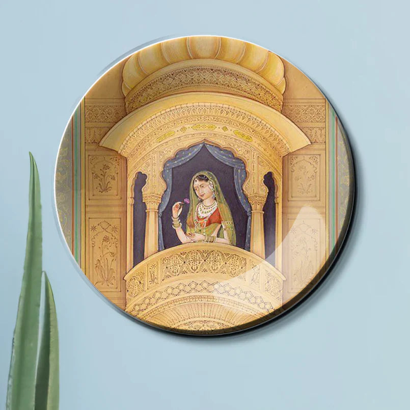 Heroine in Her Wind Palace Ceramic Wall Plate Home Decor