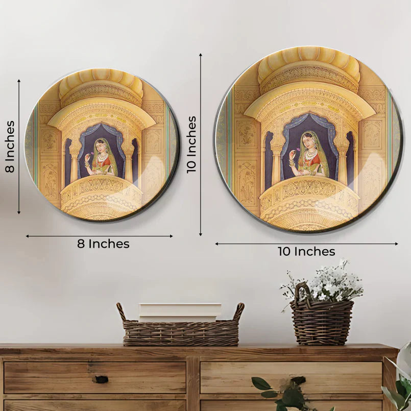 Heroine in Her Wind Palace Ceramic Wall Plate Home Decor