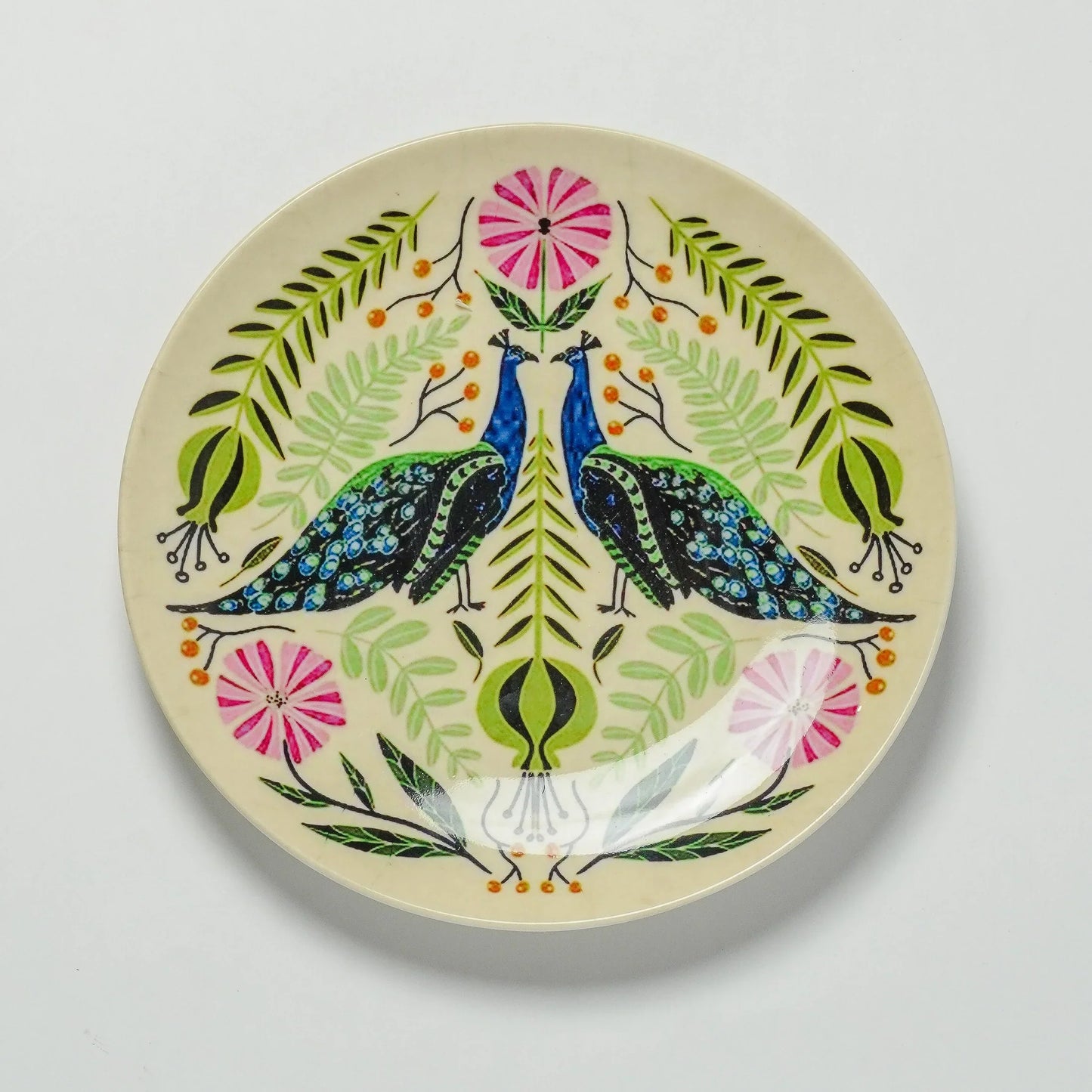 Floral Peacock Wall Plate