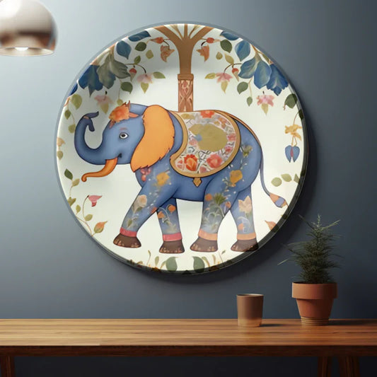 Royal Elephant Ceramic Wall Plate Home Décor