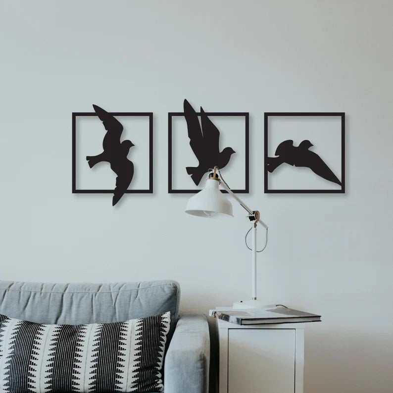 Birds in frame Wood Wall Decor