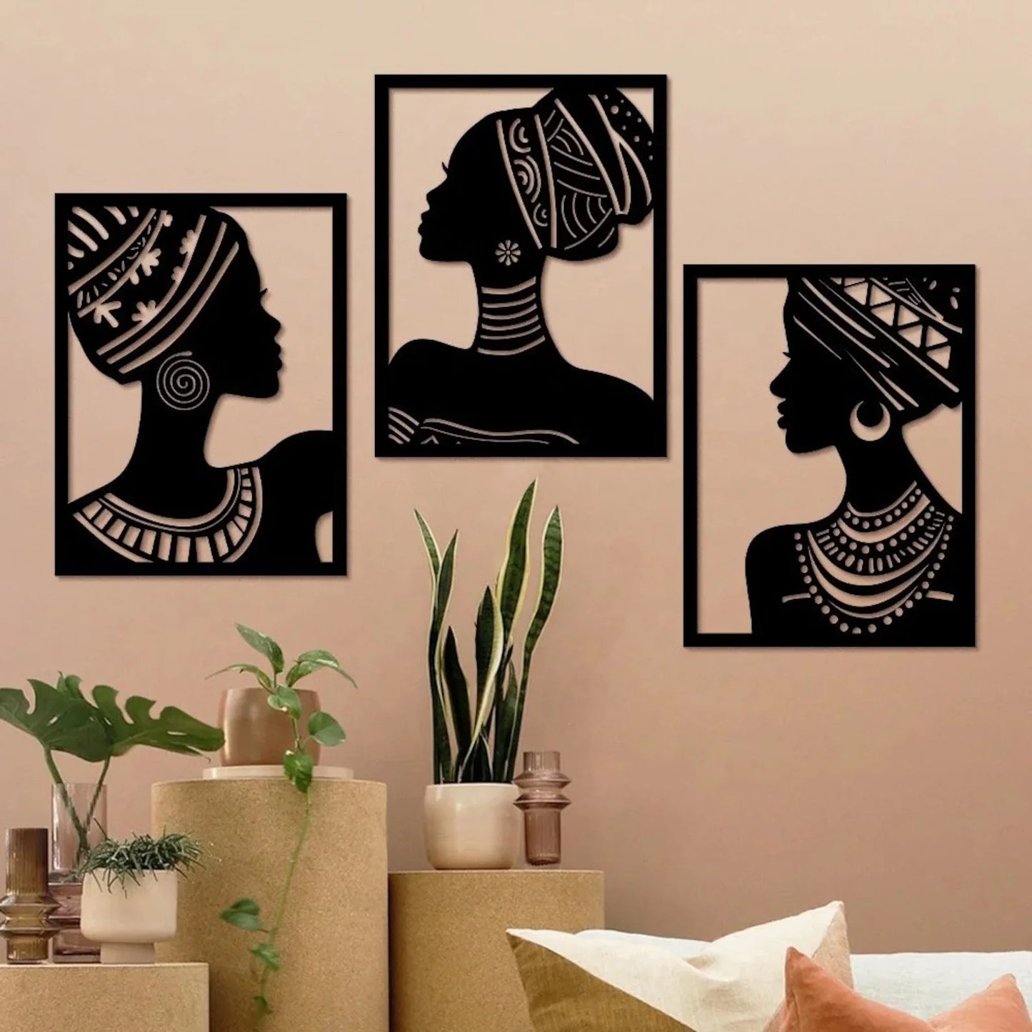 African Elegance Wood Wall Decor